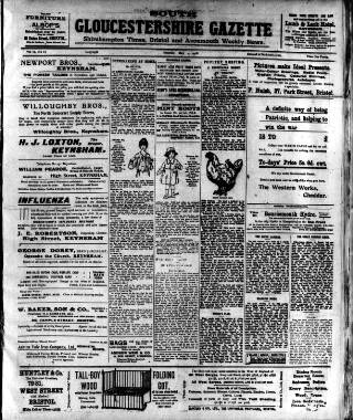 cover page of South Gloucestershire Gazette published on May 4, 1918