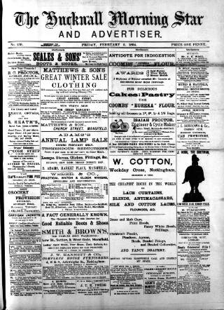cover page of Hucknall Morning Star and Advertiser published on February 2, 1894