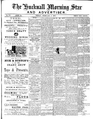 cover page of Hucknall Morning Star and Advertiser published on February 2, 1900