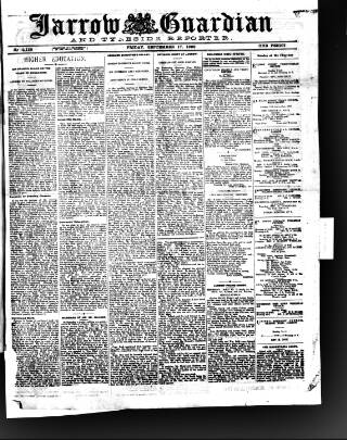 cover page of Jarrow Guardian and Tyneside Reporter published on September 17, 1909