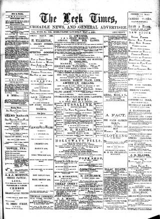 cover page of Leek Times published on May 4, 1889