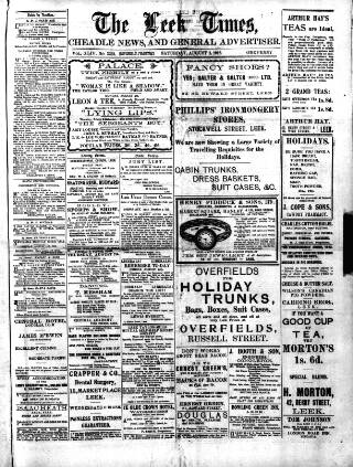 cover page of Leek Times published on August 2, 1913