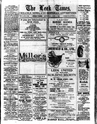 cover page of Leek Times published on June 18, 1921