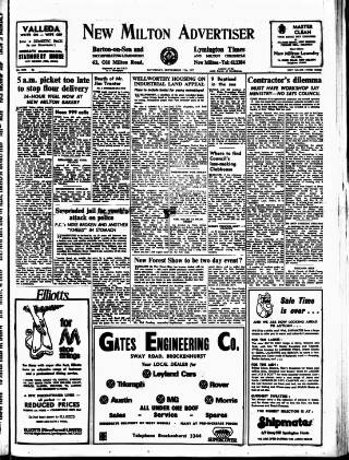 cover page of New Milton Advertiser published on September 17, 1977