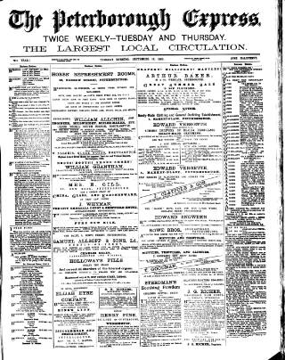 cover page of Peterborough Express published on September 17, 1889