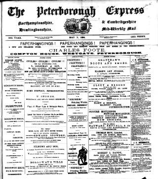 cover page of Peterborough Express published on May 2, 1894