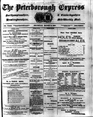 cover page of Peterborough Express published on March 19, 1896