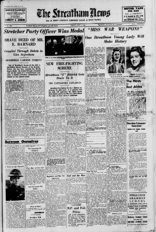 cover page of Streatham News published on May 2, 1941