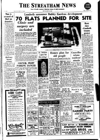 cover page of Streatham News published on June 18, 1965