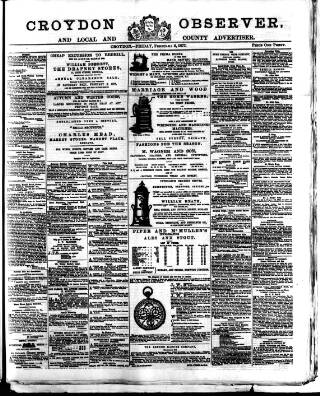 cover page of Croydon Observer published on February 2, 1877