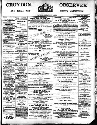 cover page of Croydon Observer published on May 4, 1894