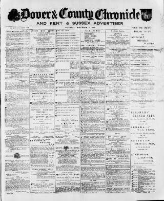 cover page of Dover Chronicle published on November 2, 1889