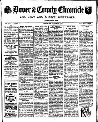 cover page of Dover Chronicle published on August 2, 1924