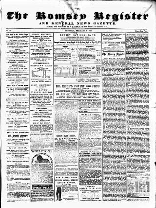 cover page of Romsey Register and General News Gazette published on February 2, 1871