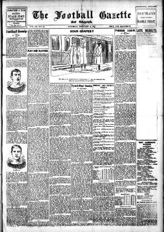 cover page of Football Gazette (South Shields) published on February 2, 1907