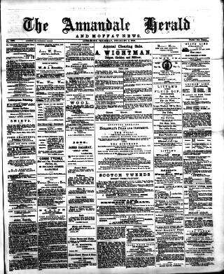 cover page of Annandale Herald and Moffat News published on February 2, 1888