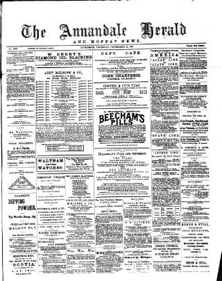 cover page of Annandale Herald and Moffat News published on September 17, 1891