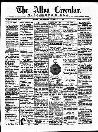 cover page of Alloa Circular published on February 2, 1881