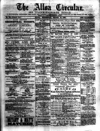 cover page of Alloa Circular published on March 19, 1884