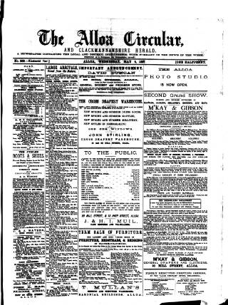 cover page of Alloa Circular published on May 4, 1887