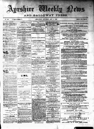 cover page of Ayrshire Weekly News and Galloway Press published on May 2, 1885