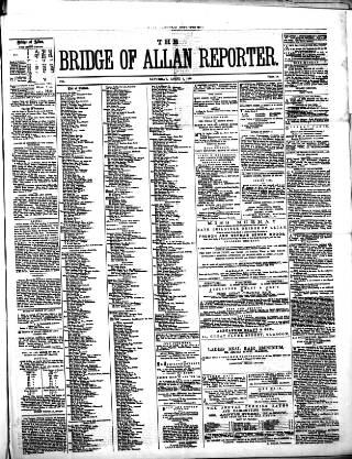 cover page of Bridge of Allan Reporter published on April 1, 1876