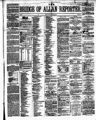 cover page of Bridge of Allan Reporter published on June 18, 1881