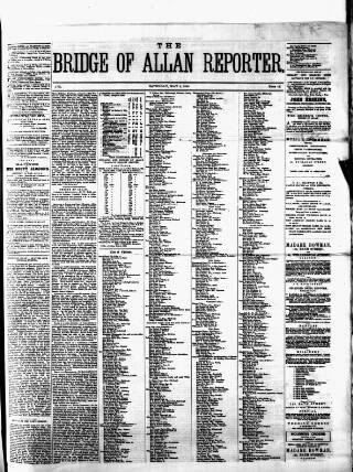 cover page of Bridge of Allan Reporter published on May 2, 1885