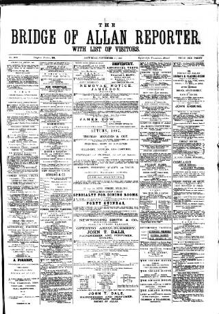 cover page of Bridge of Allan Reporter published on September 17, 1887