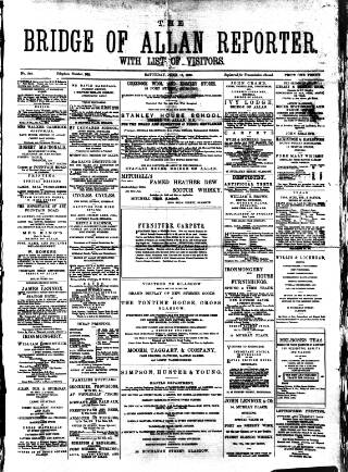 cover page of Bridge of Allan Reporter published on June 18, 1892