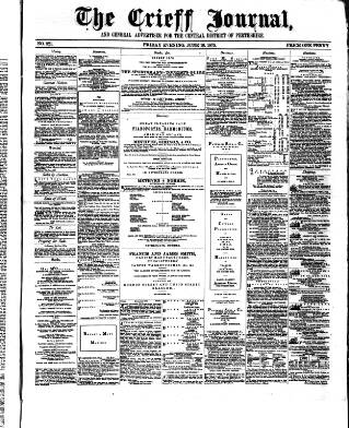 cover page of Crieff Journal published on June 18, 1875