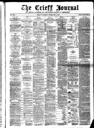 cover page of Crieff Journal published on February 2, 1877