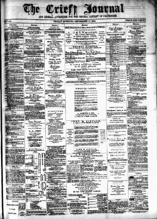 cover page of Crieff Journal published on September 17, 1880
