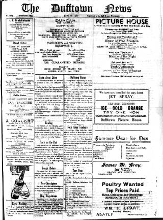 cover page of Dufftown News and Speyside Advertiser published on June 18, 1960