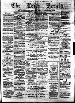 cover page of Leith Herald published on June 18, 1881