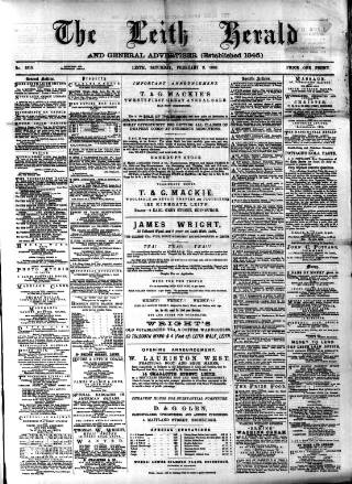 cover page of Leith Herald published on February 2, 1889