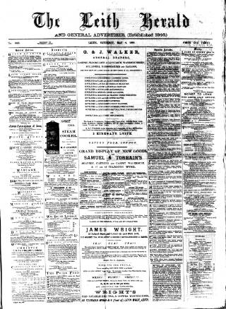 cover page of Leith Herald published on May 4, 1889