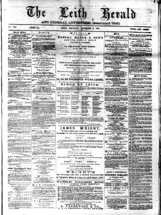 cover page of Leith Herald published on November 2, 1889