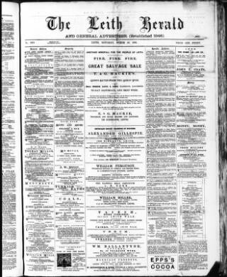 cover page of Leith Herald published on March 19, 1892