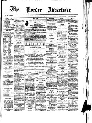 cover page of Border Advertiser published on August 2, 1871