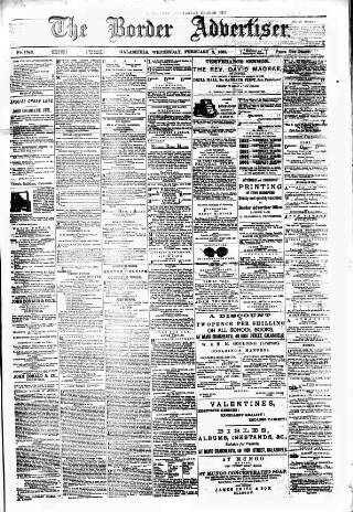 cover page of Border Advertiser published on February 2, 1881