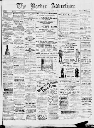 cover page of Border Advertiser published on June 18, 1890
