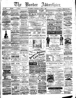 cover page of Border Advertiser published on April 1, 1891