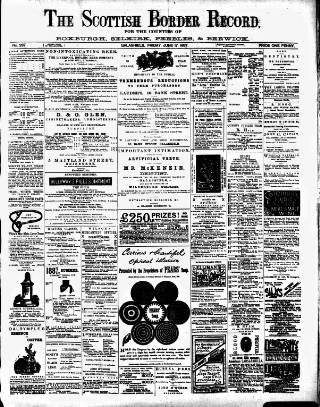 cover page of Scottish Border Record published on June 18, 1887