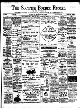 cover page of Scottish Border Record published on May 4, 1889