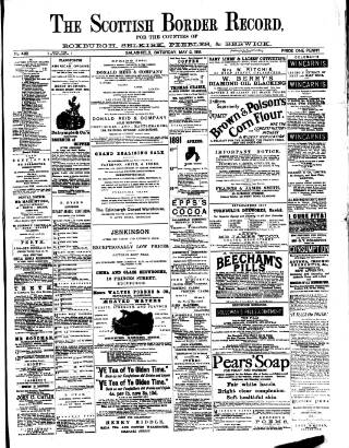 cover page of Scottish Border Record published on May 2, 1891
