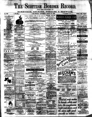cover page of Scottish Border Record published on March 19, 1892