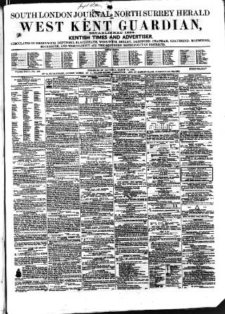 cover page of South London Journal published on March 19, 1859
