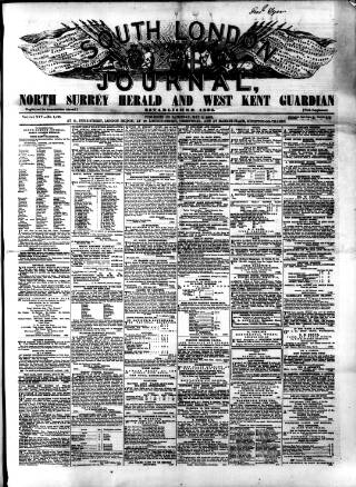 cover page of South London Journal published on May 2, 1863