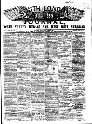 cover page of South London Journal published on March 19, 1864